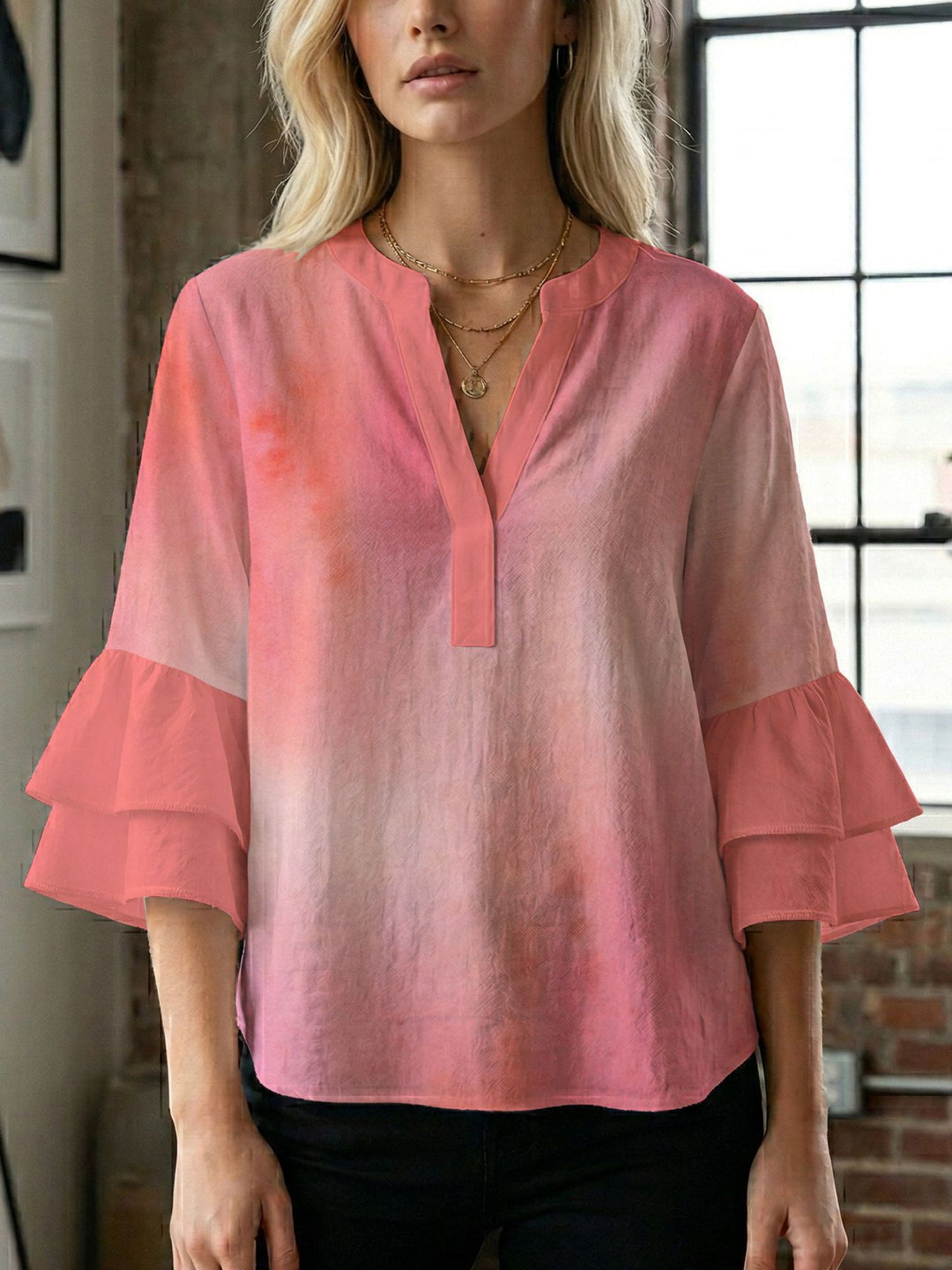 Damen Bluse mit wunderschönen floralem Design R&B