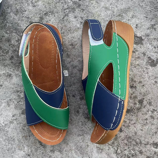 Damen offene Sandalen mit modischem Fächerdesign R&B