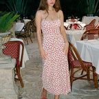 Damen Maxikleid mit floralen Akzenten und verspieltem Knotendetail R&B