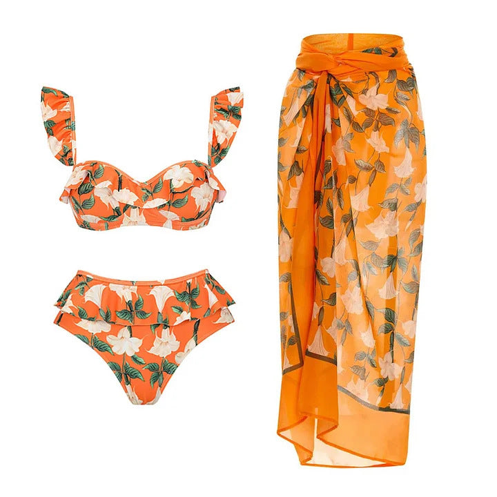 Damen Bikiniset mit voluminösen Rüschendetails R&B