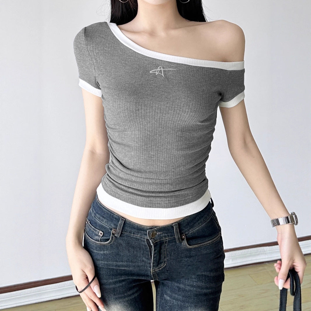 Damen figurbetontes Kurzarmshirt R&B