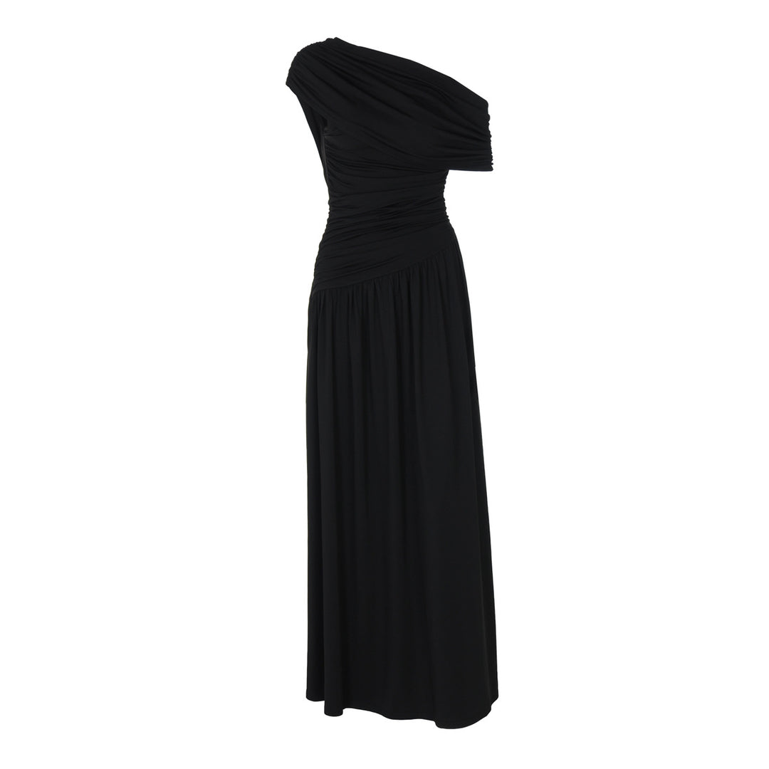 Damen Elegantes asymmetrisches Maxikleid mit Raffungen R&B