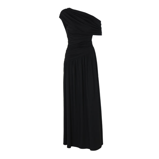 Damen Elegantes asymmetrisches Maxikleid mit Raffungen R&B