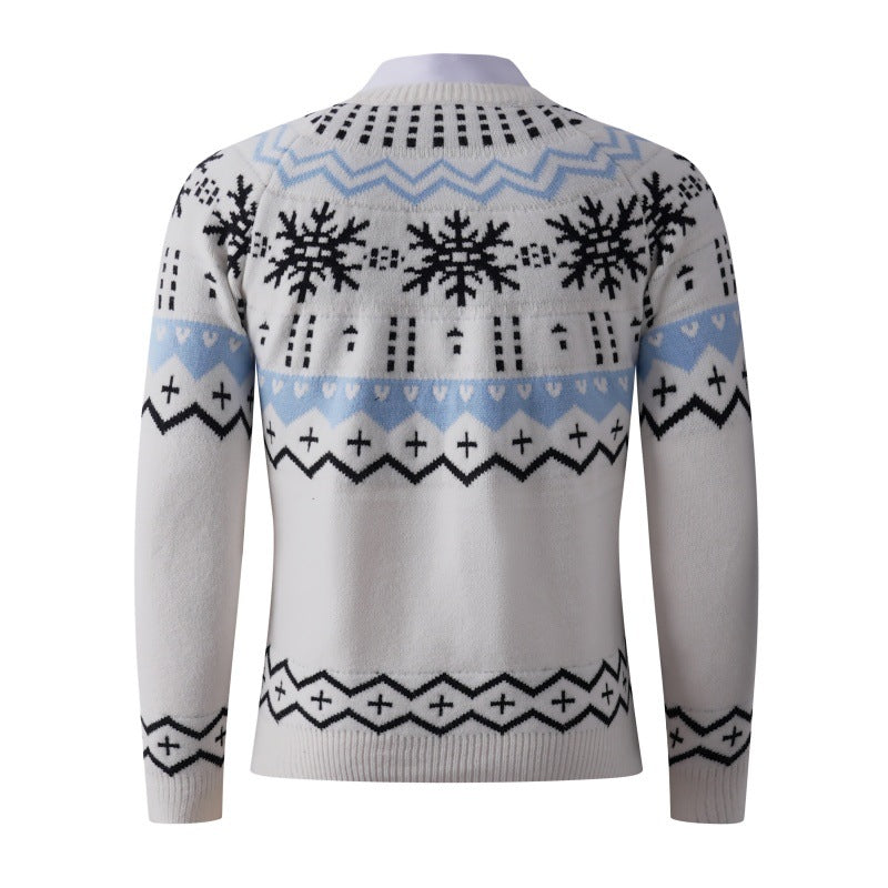 Herren modischer Strickpullover mit kreativem Schneemuster R&B