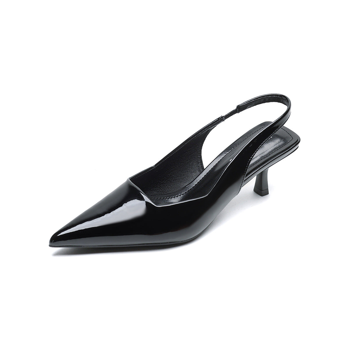 Damen Slingback-Pumps mit spitzem Zehenbereich und elegantem Hochglanz