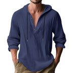 Herren lässiges Langarm-Hoodie mit modischem Knopfdesign und atmungsaktivem Stoff R&B