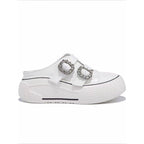 Damen trendige Plateau-Mules mit modischen Strassschnallen R&B