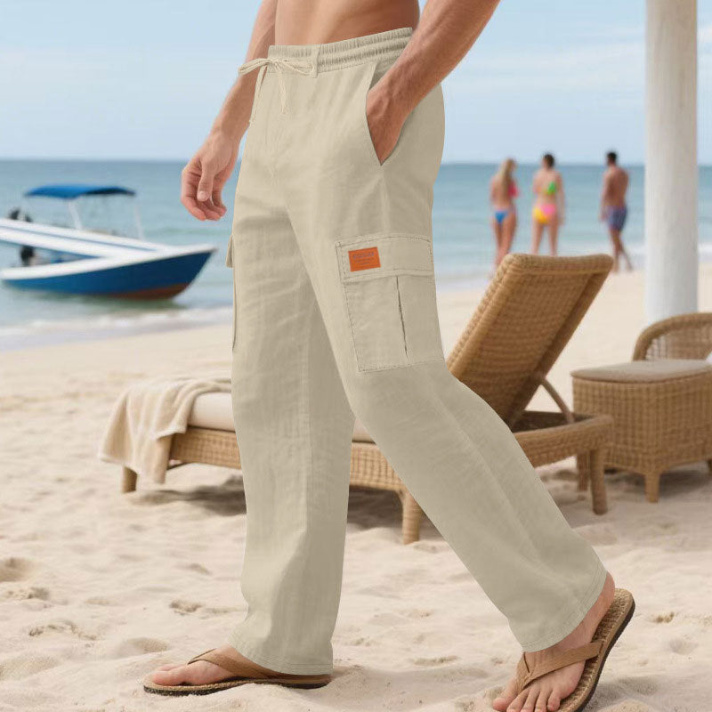 Herren Cargo-Hose mit elastischem Bund und seitlichen Taschen R&B