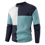 Herren farbenfroher Strukturpullover mit modernem Schnitt und Rundhalsausschnitt R&B