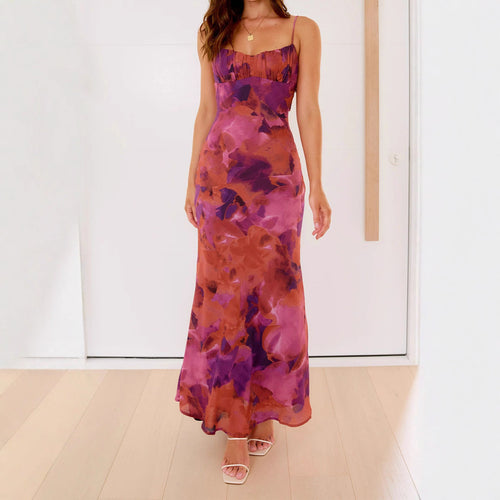 Damen Elegantes Maxikleid mit sanften Farbverlauf und filigranen Spaghettiträgern R&B