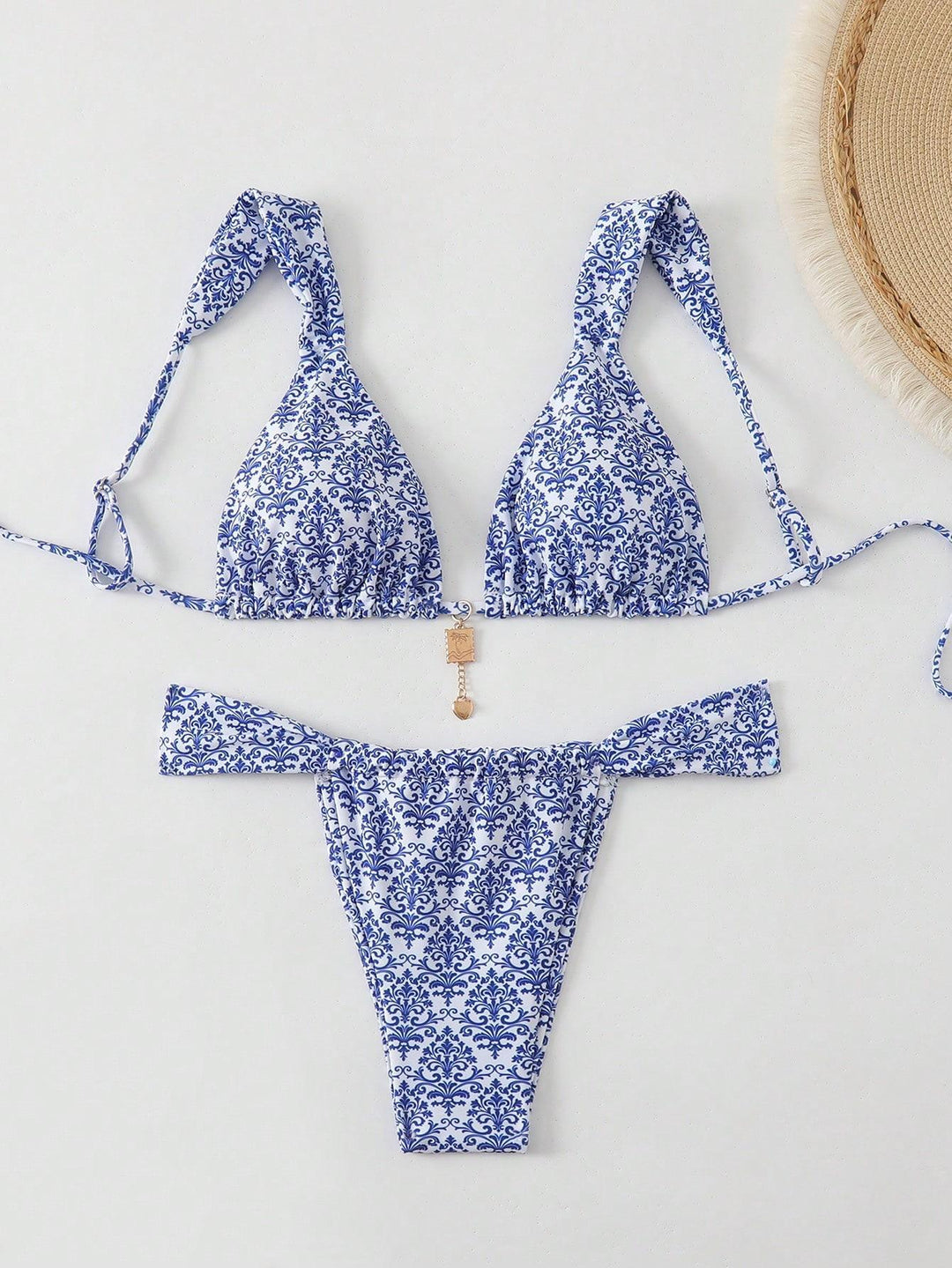 Damen Triangel-Bikini mit verspieltem Mustermix R&B