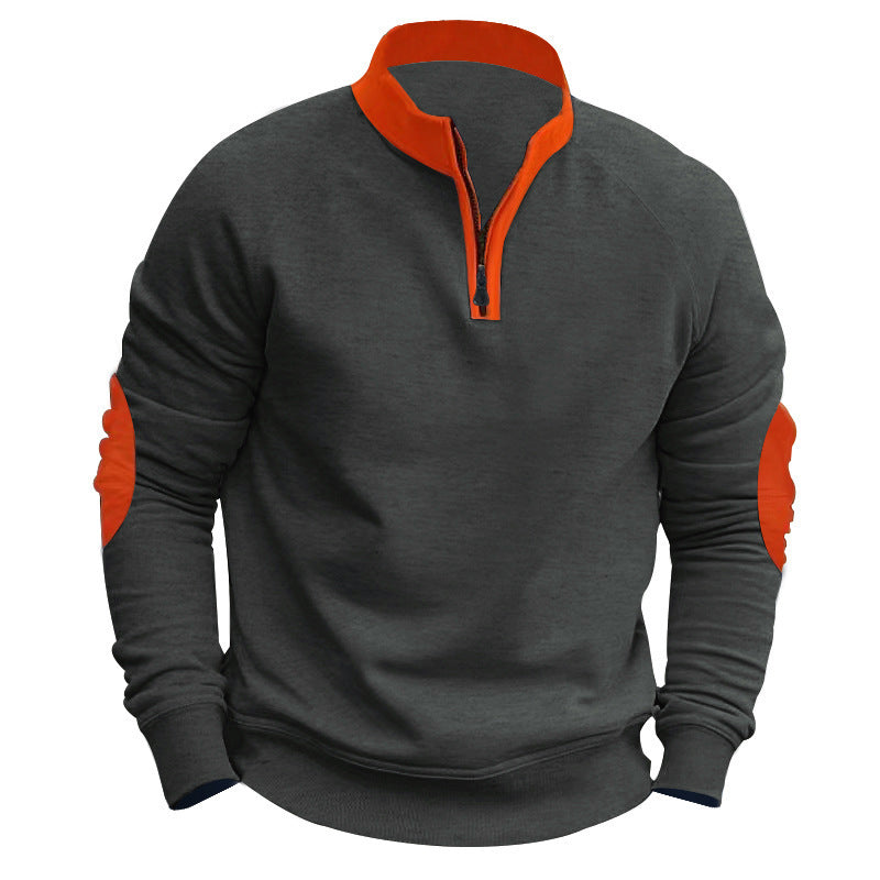 Herren Sweatshirt mit strukturiertem Reißverschluss R&B