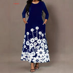 Damen Maxikleid mit floralem Design und praktischen Taschen R&B