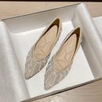 Damen Ballerinas mit funkelnden Perlen- und Strassdetails