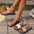 Damen sommerliche Sandalen mit verstellbarem Riemen und bequemer Sohle R&B