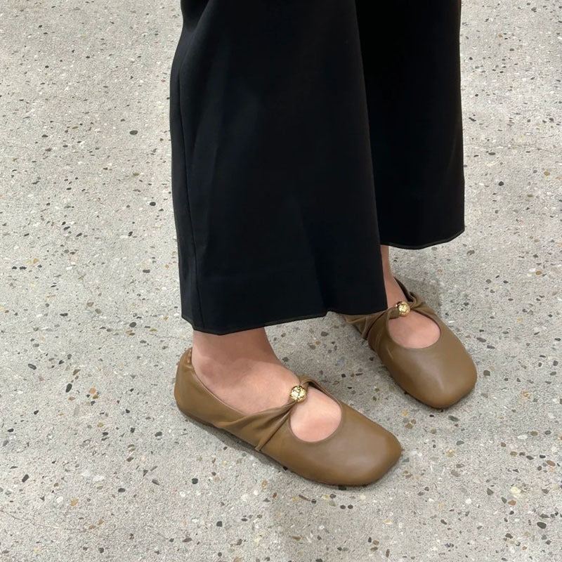 Damen Bequeme Ballerinas mit modischem Knoten-Detail