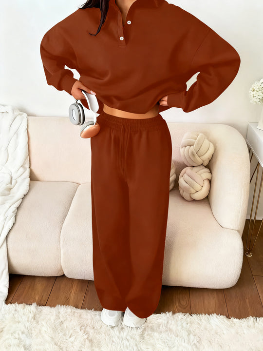 Damen lässiges Oversized Sweatshirt und Jogginghose Set R&B