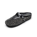 Damen Clogs mit funkelndem Strass und modischem Riemen