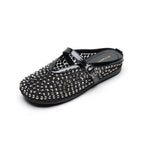 Damen Clogs mit funkelndem Strass und modischem Riemen