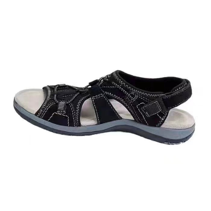 Damen Komfortable Freizeitsandalen mit anatomischer Fußbettung und verstellbarem Klettverschluss R&B