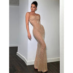Damen Glamouröses Abendkleid mit schimmerndem Paillettenbesatz R&B