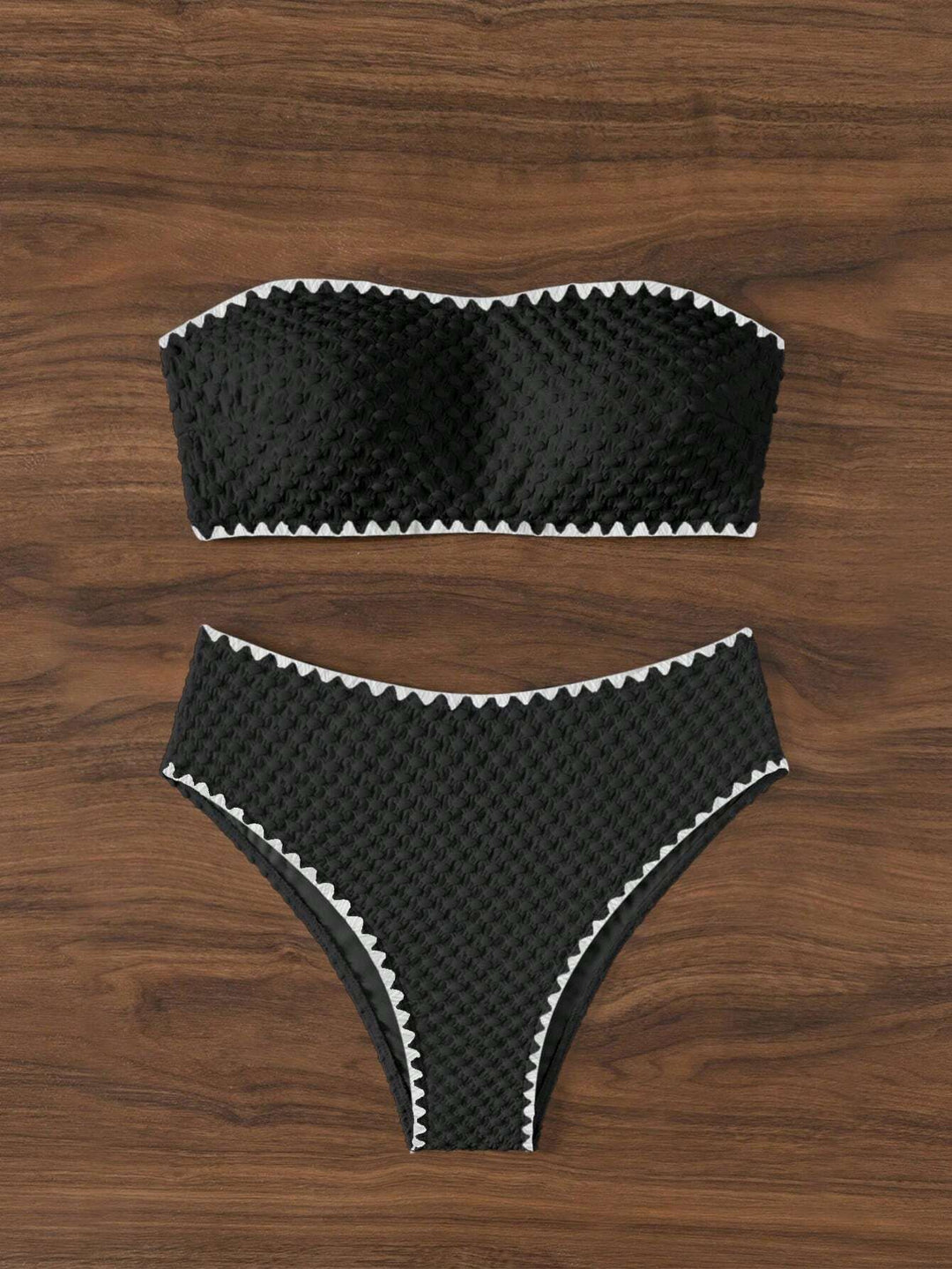 Damen Bandeau-Bikini mit strukturierter Oberfläche R&B