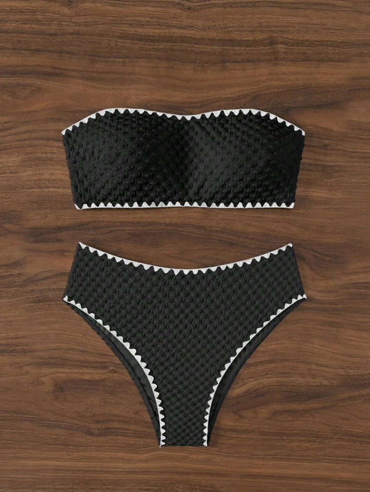 Damen Bandeau-Bikini mit strukturierter Oberfläche R&B