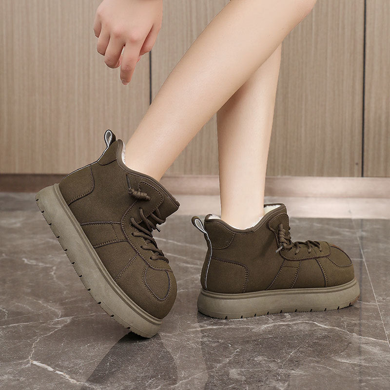 Damen warme hochgeschnittene Sneakers mit kuscheligem Innenfutter R&B