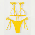 Damen Triangel-Bikini mit verstellbaren Trägern und hohem Beinausschnitt R&B