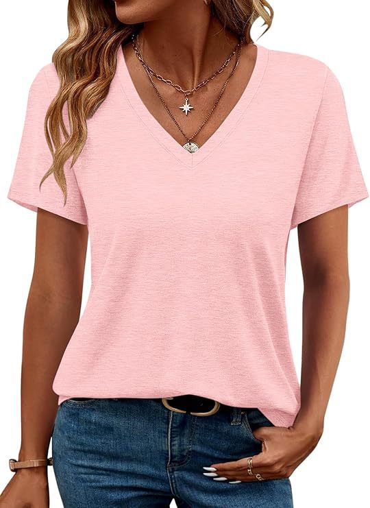 Damen V-Ausschnitt T-Shirt Aus Weichem Single Jersey Heidi-Mode