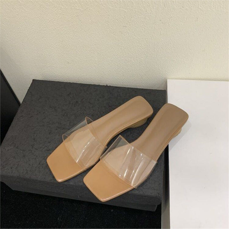 Damen stilvolle transparente Slippers R&B