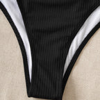 Damen Triangel-Bikini mit feinem Ripp-Design und verstellbaren Trägern R&B