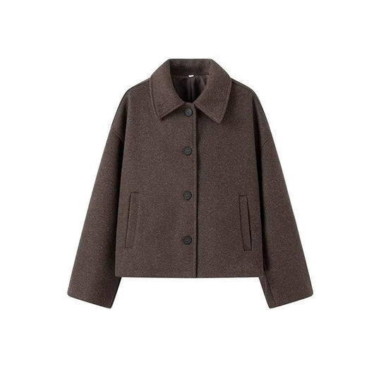 Damen lässige und stylische Wolldeckjacke R&B