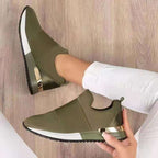 Damen Sportliche Slip-On Sneakers mit atmungsaktiver Mesh-Oberfläche und elegantem Akzent R&B