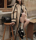 Damen Modische Oversized-Jacke mit strukturierten Details und Kontrastnähten R&B