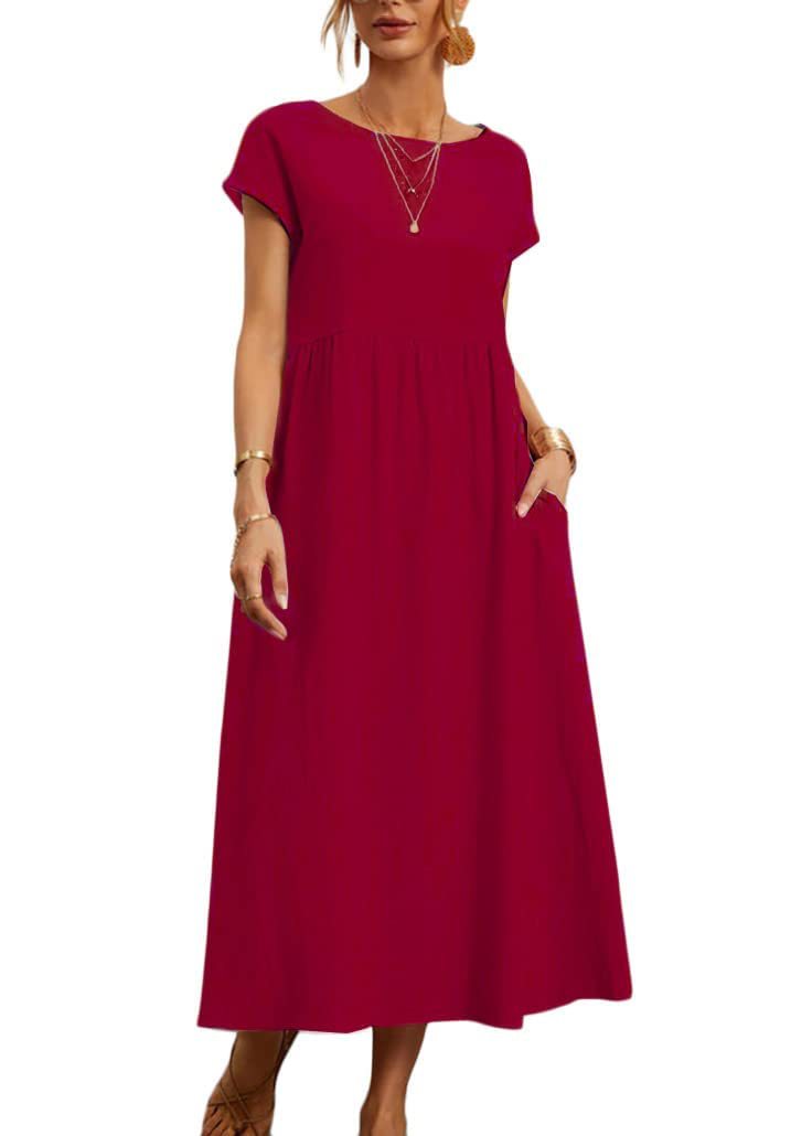 Damen Maxikleid aus leichtem, luftdurchlässigem Stoff R&B