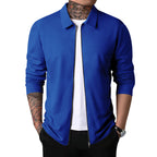 Herren nan strukturierte Hemdjacke mit Waffelstruktur, durchgehendem Reißverschluss und schmaler Passform R&B