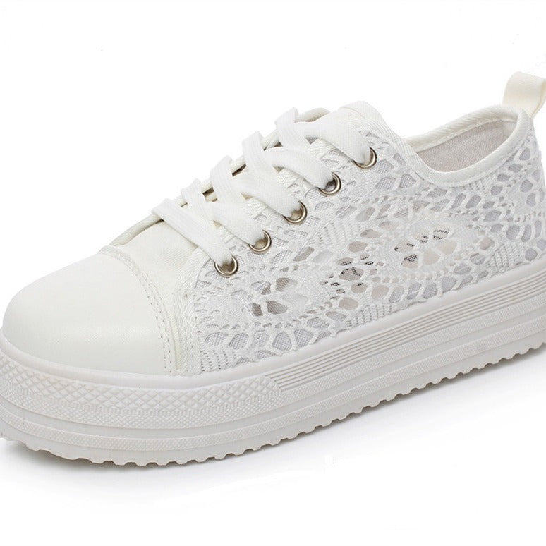 Damen Sneakers mit elegantem Spitzendesign und atmungsaktiver Spitzen-Oberfläche R&B