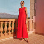 Damen Maxikleid mit elegantem Schnitt und seitlichen Schlitzen R&B