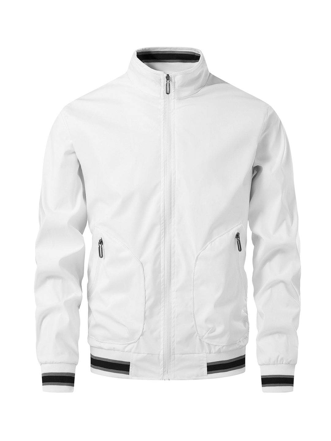 Herren sportliche Übergangsjacke mit hohem Kragen und praktischen Reißverschlusstaschen R&B