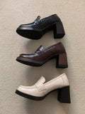 Damen Modische Blockabsatz-Slipper mit edlem Leder R&B