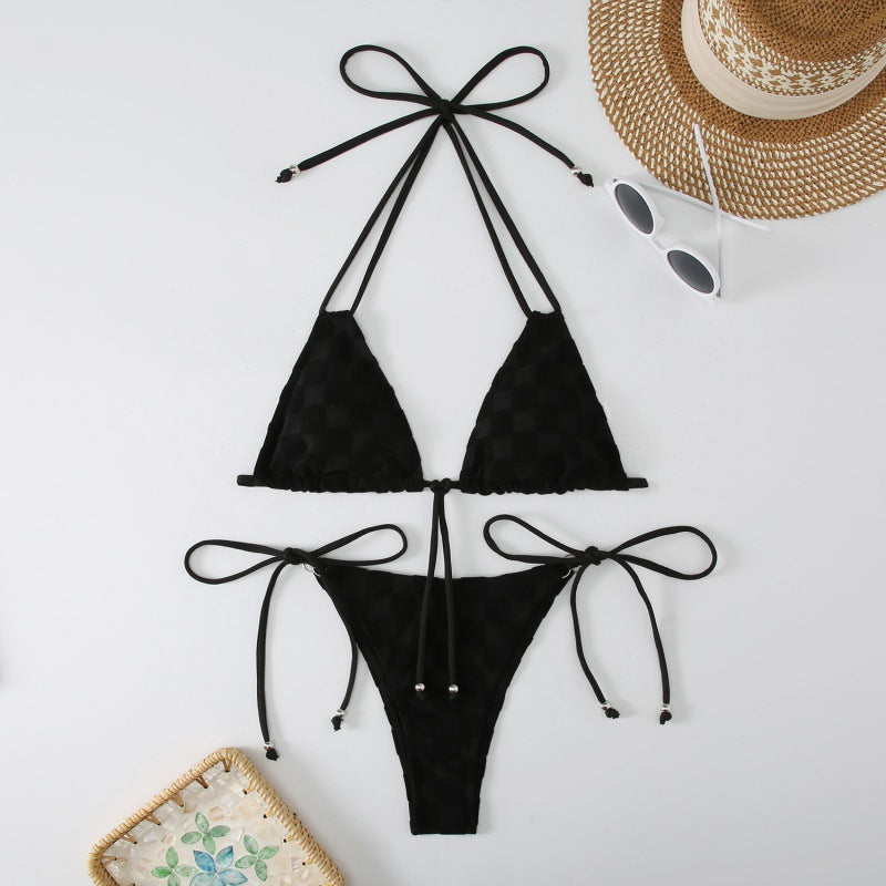 Damen Triangel-Bikini mit verstellbaren Trägern und hohem Beinausschnitt R&B