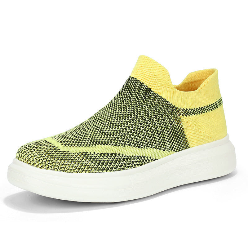 Damen Atmungsaktive Slip-On Sneakers mit elastischem Strickdesign R&B