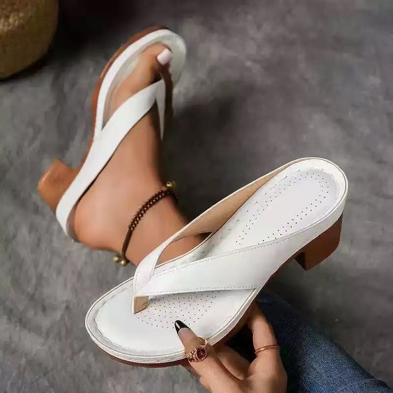 Damen Wedge-Pantolette mit ergonomischem Fußbett und raffiniertem Riemchendesign R&B