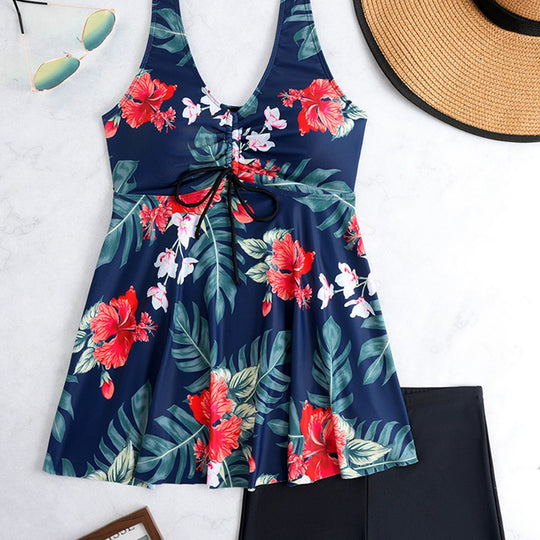 Damen Tankini-Set mit floralem Design und verstellbarem Oberteil R&B