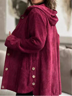 Damen Strickjacke mit Kapuze und gemütlicher Schnittführung