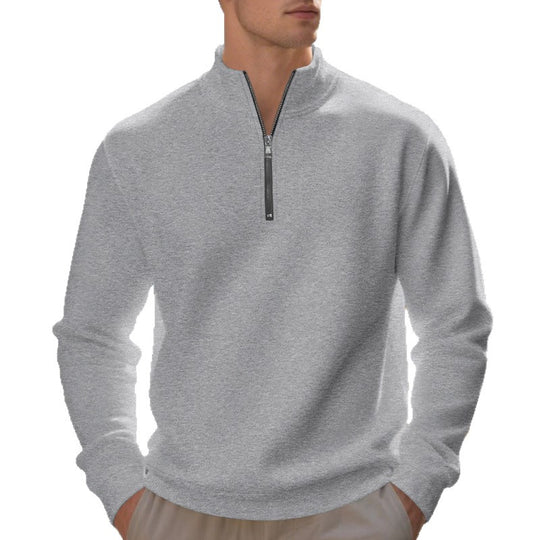 Herren sportlicher Sweatshirt mit modernem Stehkragen und Reißverschluss R&B