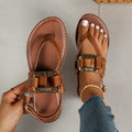 Damen stylische Zehentrenner-Sandalen mit verstellbarem Riemensystem R&B