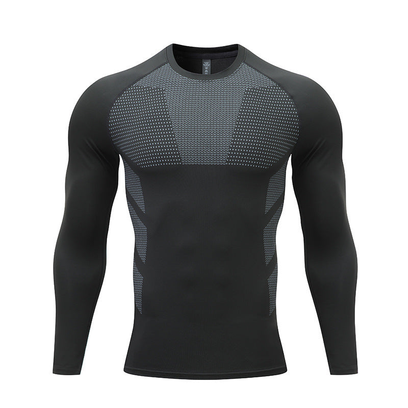 Herren Kompressions-Langarm-Sportshirt R&B