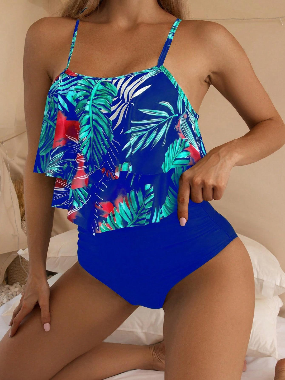 Damen Bikini-Set mit voluminösem Rüschendesign R&B
